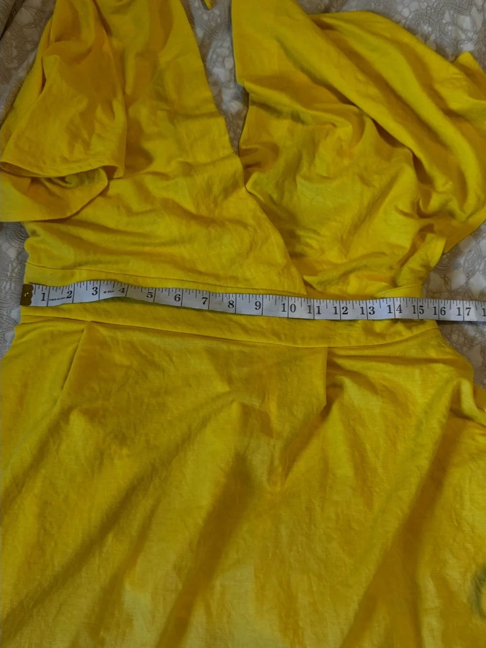 Mango Yellow V-Neck Midi Dress with Flutter Sleeves - Picture 5 of 10
